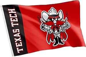 Desert Cactus Texas Tech University TTU Flag - 3 x 5 Feet Raiders Banner, Indoor/Outdoor Durable Fabric, 100% Polyester Design (Style Team Name)