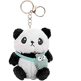 LOGOFUN Plush Panda Keychain and Pendant - Stuffed Panda Doll Keyring for Kids and Adults - Birthday Gifts