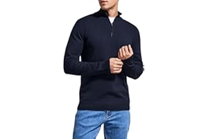 WINDFIT Men's Quarter-Zip Sweater Long-Sleeve Turtleneck Pullover Sweater