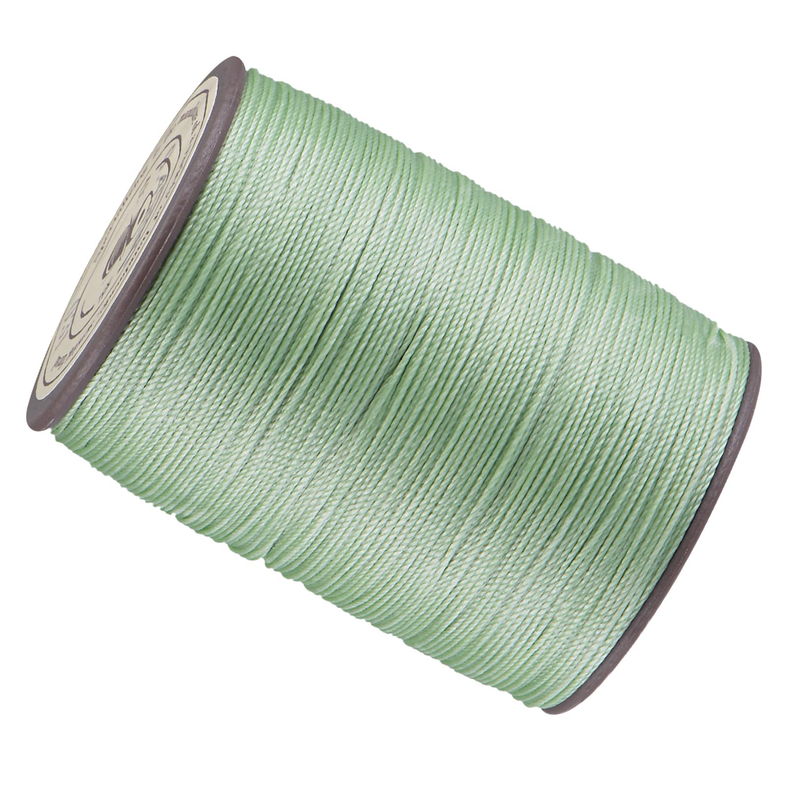 Kozelo Thin Leather Waxed Sewing Thread -[0.45mm x 175 Yards] Practical Long Waxed Cord Sewing Thread for Leather Craft DIY Bookbinding Use|PET & Wax Coating, Pale Green