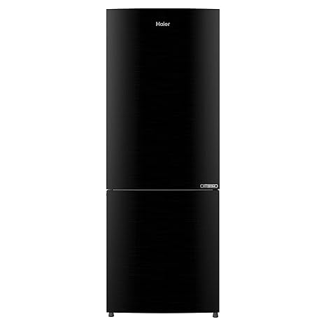 Haier 256 L 3 Star Inverter Frost-Free Double Door Refrigerator (HRB-2764BKS-E, Black Steel, Bottom Freezer)
