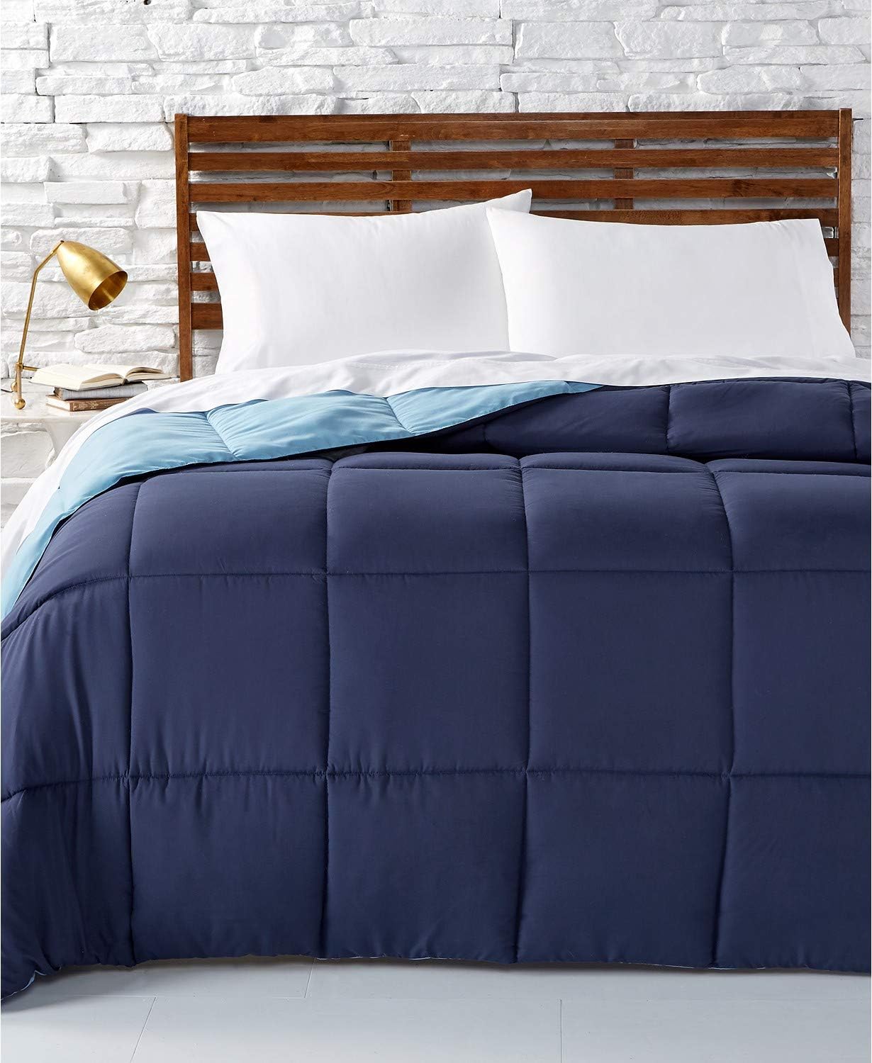 MARTHA STEWART Essentials Reversible Down Alternative Full/Queen Blue Comforter