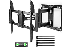 monTEK Full Motion TV Wall Mount for 37-84 Inch TVs, TV Mount Bracket with Articulating Arms, Tool-Free Tilt & Swivel, Extension, Max VESA 600x400mm, Fits 12“/16" Wood Studs, Up to 110lbs, 4X Tested