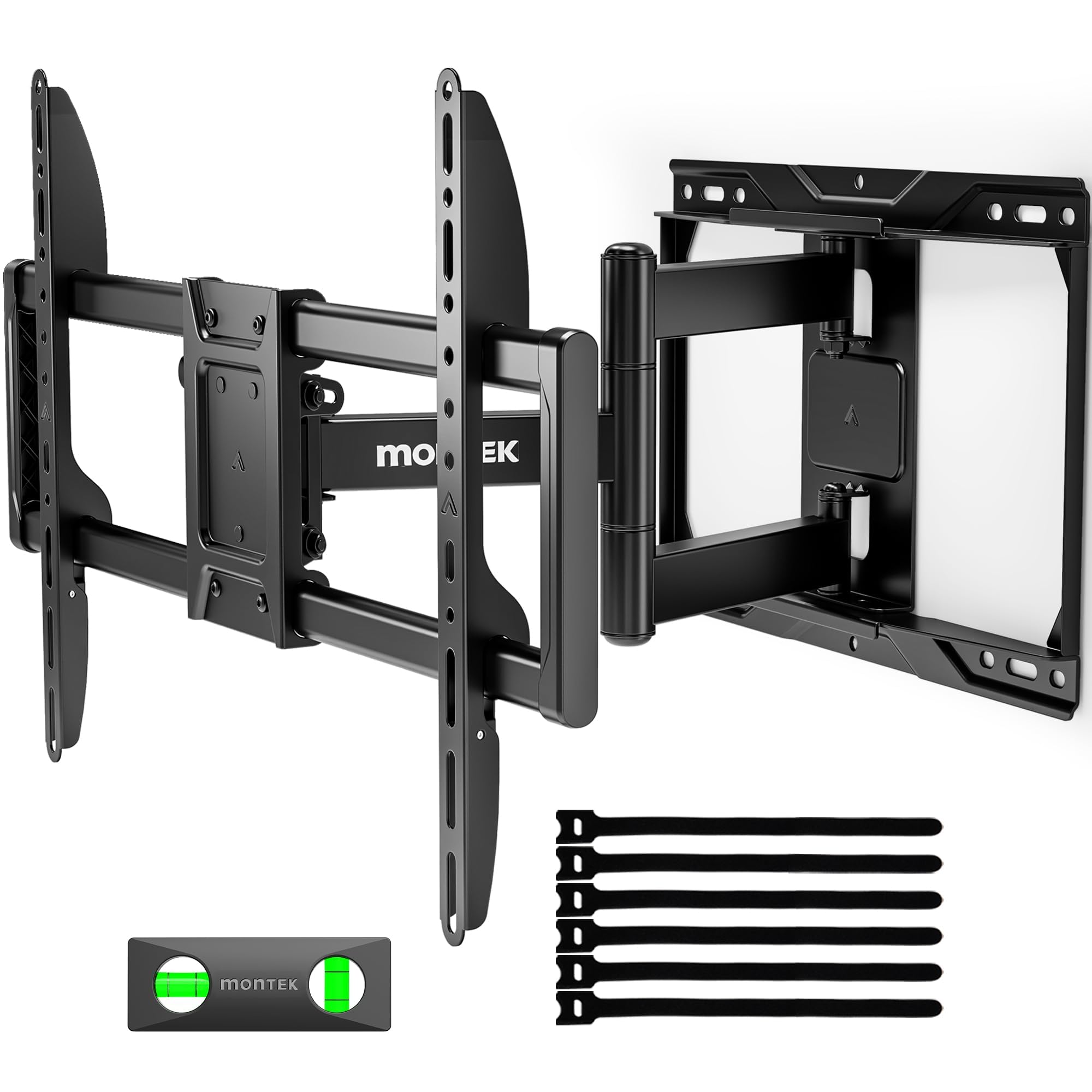 Photo 1 of monTEK Full Motion TV Wall Mount for 37-84 Inch TVs, TV Mount Bracket with Articulating Arms, Tool-Free Tilt & Swivel, Extension, Max VESA 600x400mm, Fits 12“/16" Wood Studs, Up to 110lbs, 4X Tested