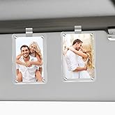 2Pcs Car Picture Holder, Acrylic Magnetic Personalized Photo Holder Car Accessories Car Photo Holder Car Visor Clip, Personalized Car Picture Frame, Suitable for Adding Family or Personal Photos