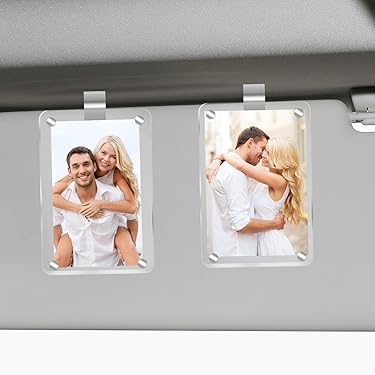 Herrontown 2 Pack Sunglass And Card Holder For Car Visor, 2 Card Slots Visor Glasses