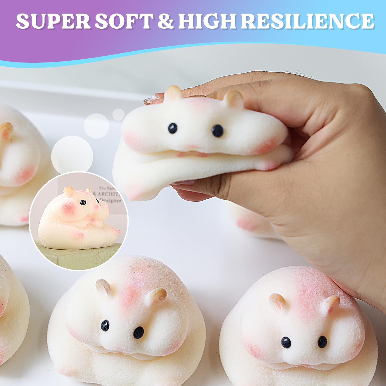 LET'S RESIN Gel for Taba Squishy Kit, 16oz Super Soft Flex Rubber for Squishy Maker, with Paw Molds/Flocking Powder/Bag, Molding Cat's Paw, DIY Decompression Gift