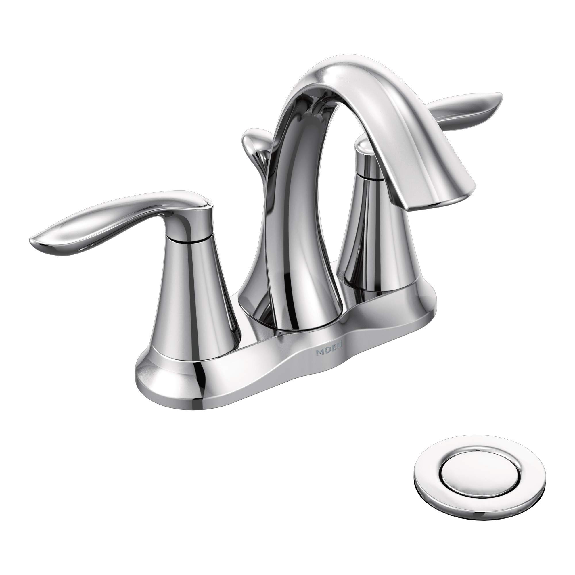 TwoHandle Center Set Bathroom Sink Faucet With Drain Assembly Kit