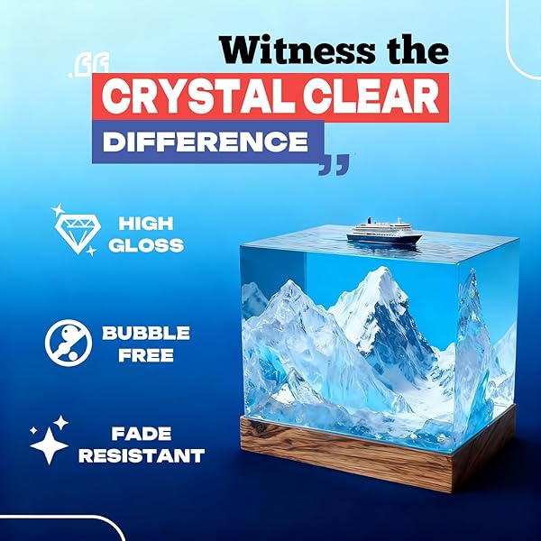 EPOXY RESIN DEEP POUR EPOXY RESIN 54OZ, 2-4 INCH 2:1 DEEP POUR RESIN EPOXY CLEAR KIT BUBBLE FREE CRYSTAL CLEAR FOR RIVER TABLE, ART CRAFTS, FLOWERS, WOOD, DIY