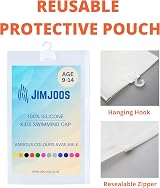JIMJOOS Kids Swimming Cap Silicone 3–14 Years Anti-Slip Orange view 6
