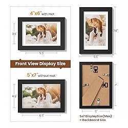 Heimlove 5.1x7.1 Picture Frames Set of 3 with Mat