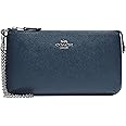 Coach Women's Crossgrain Leather Wristlet W Chain