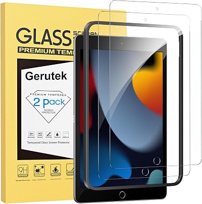 Gerutek iPad 10.2 9th/8th/7th Gen Tempered Glass 9H with Installation Frame