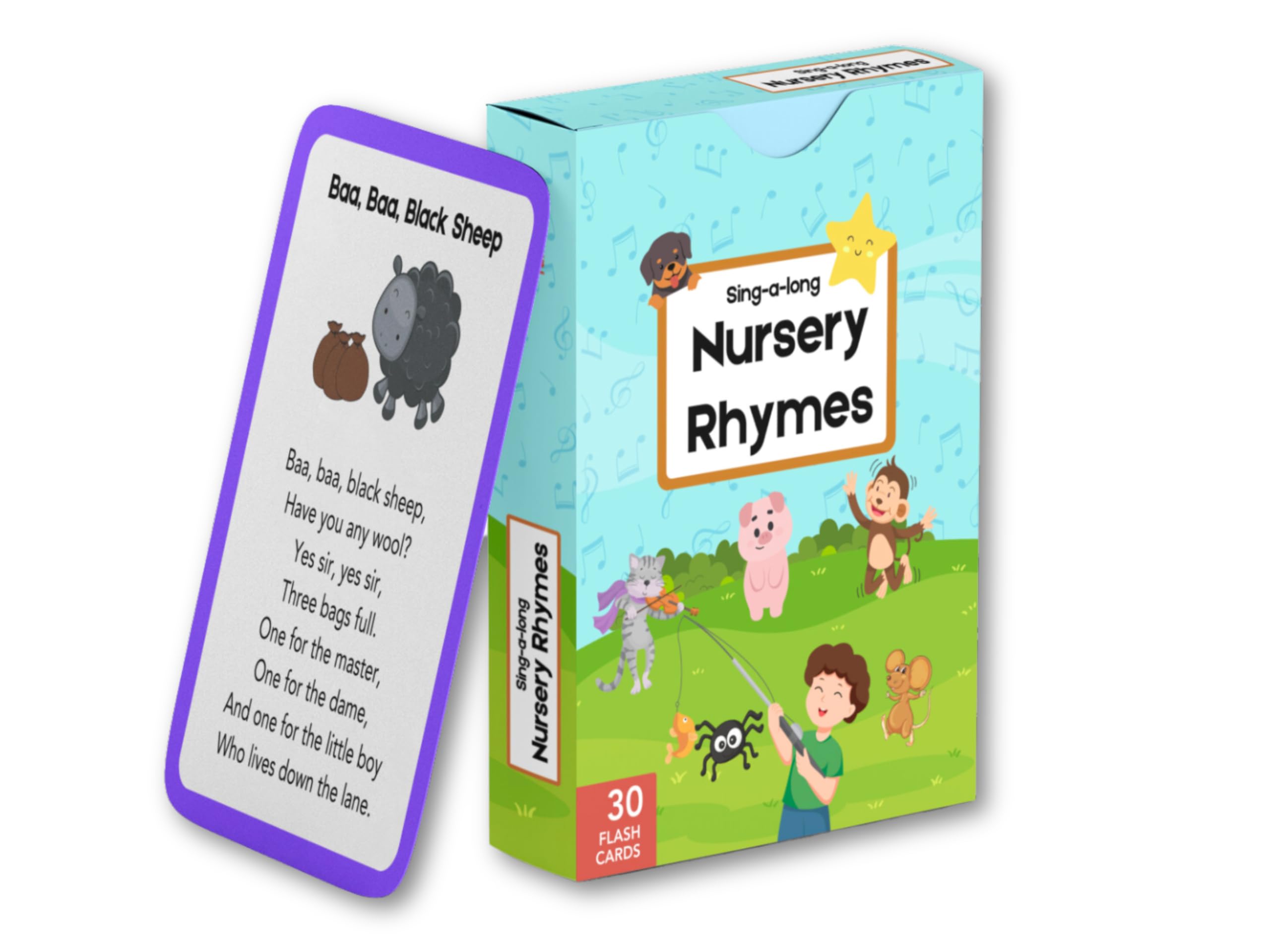 Personalised Classic Nursery Rhyme Cards for Babies and Toddlers, Incy wincy spider, The wheels on the bus, Early Learning Resources, Educational Preschool Children's Toys