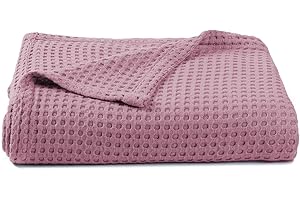 Kloovete 36” X 40” Inches Cooling Baby Waffle Weave Blanket, Ultra-Soft Lightweight Receiving Blanket for Newborn, Breathable Comfortable Baby Swaddle Blanket for Boys and Girls(Mauve)