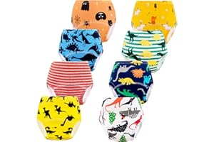 JACKLOVEBRIEFS Potty Training Pants for Girls, Toddler Learning Designs Training Underwear Pants(8 Packs, Blue, 3-4T, M)