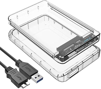 Caja Transparente con USB 3.1 para Disco Duro Externo de 2.5: Amazon.es: Electrónica