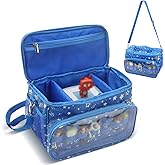 Taladad for Tonies Carrying Case, Toniebox 1 2 Case for Tonies Figures,Tonie Characters, Tonies Storage and Organizer with Shoulder Strap,Tonies Box Starter Set,Tonies Headphones Bag (Blue note)