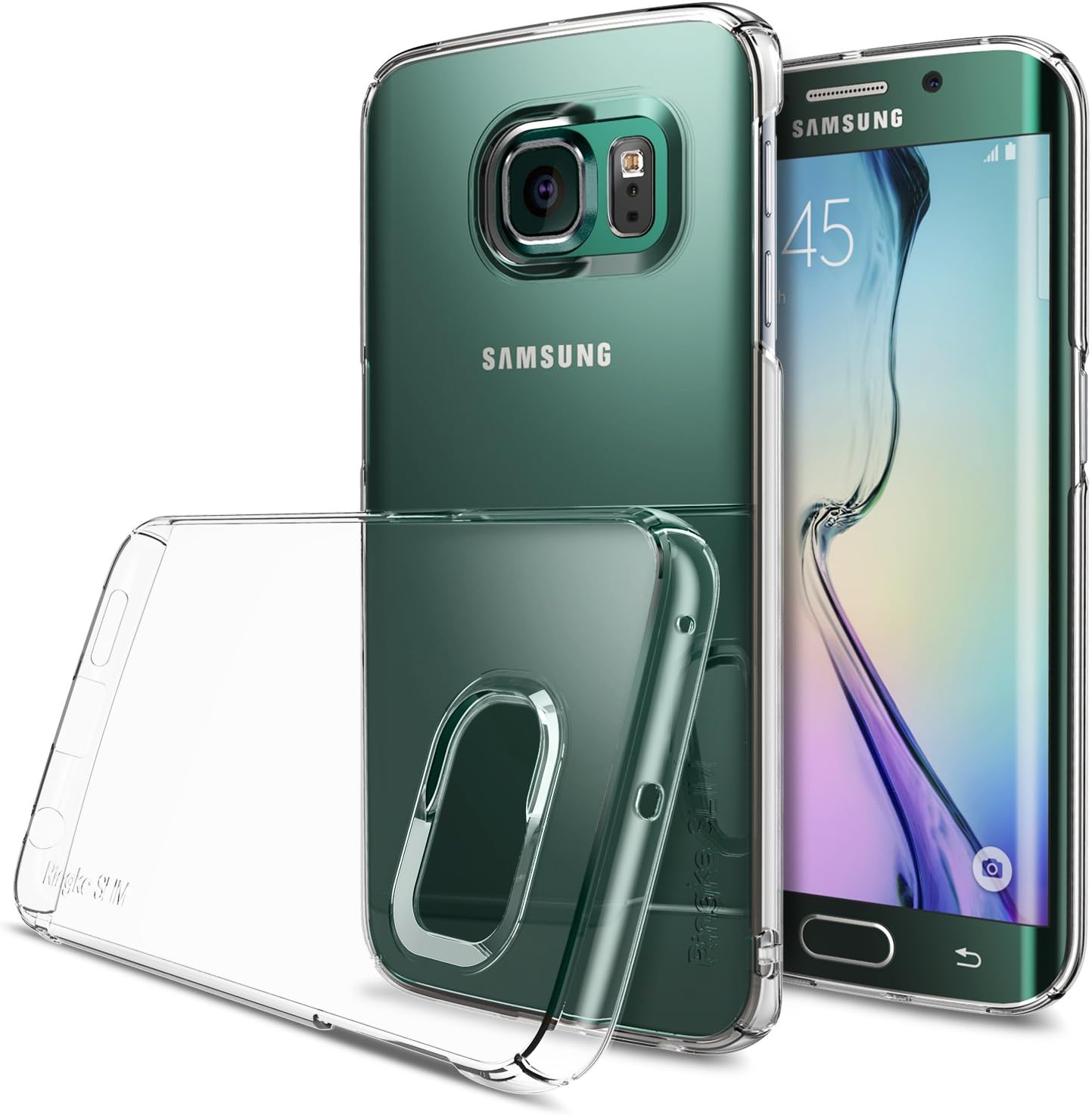 Ringke Slim Compatible with Galaxy S6 Edge Case Snug-Fit Slender Tailored Cutouts Lightweight & Thin Side to Side Edge Coverage Superior Coating PC Hard Skin for Galaxy S6 Edge - Clear