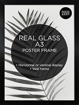 pf+a REAL GLASS A3 Black Frame Premium Frame Black pf+a