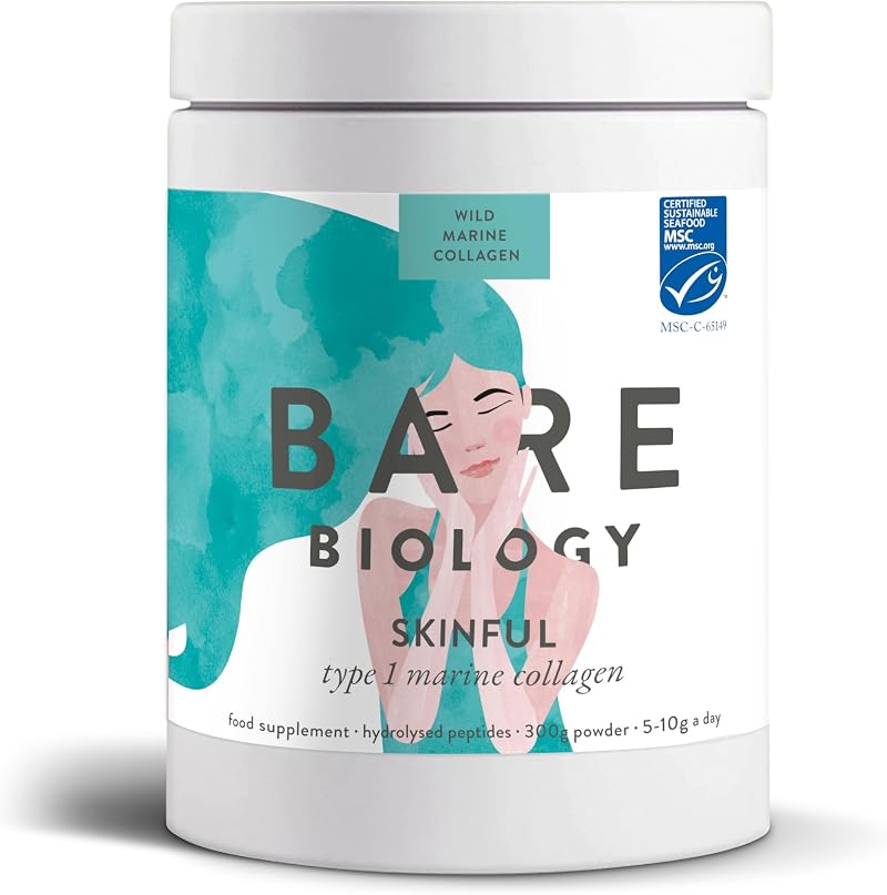 Bare Biology Pure Skinful Marine Collagen Powder - 5000mg Type I Collagen