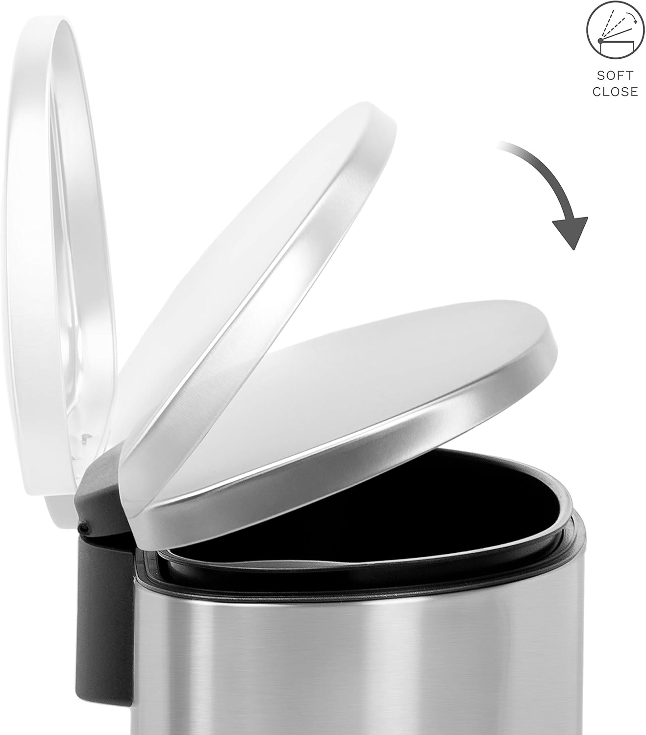 NINESTARS AMZ-SOT-50-3 Step-on Trashcan, 13 Gal, STAINLESS STEEL: Home & Kitchen