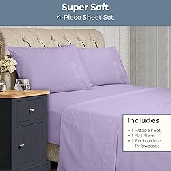 ROYALE LINENS - 4 Piece Queen Bed Sheet - Soft
