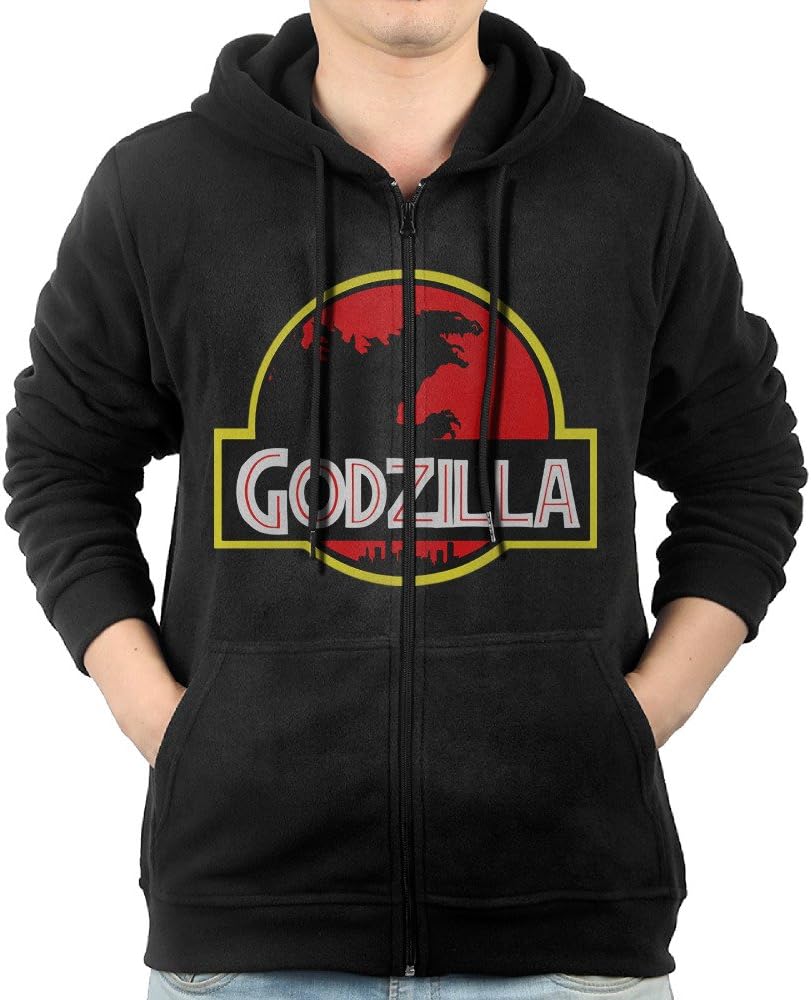 LuosisiJiaHoodie Sweatshirt Men's Godzilla Park Long Sleeve Zip-up Hooded Sweatshirt Jacket