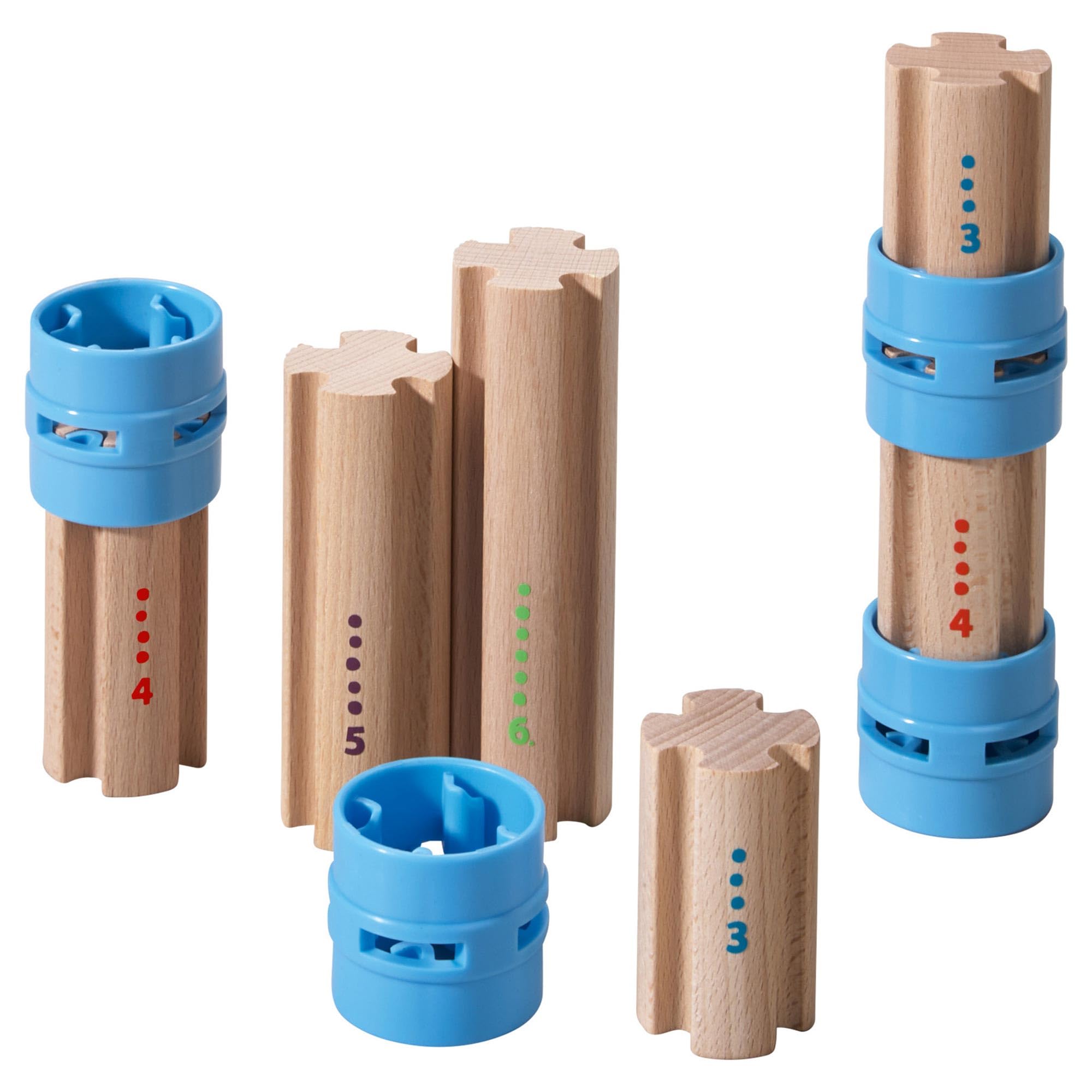 HABA Kullerbu Expansion Set - Columns - 10 Piece Set for Creating Higher Ball Track Layouts