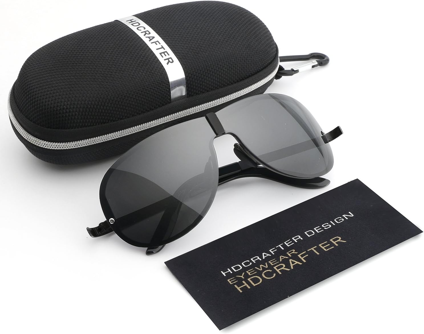 HDCRAFTER Men’s Fashion Rimless Oversized Sunglasses for Men Polarized Goggles 72mm