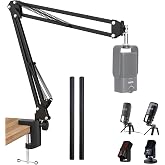 SUNMON Rode NT-USB Mic Boom Arm - Mic Arm for RODE NT-USB/NT-USB+/NT-USB Mini and Most Microphone, Adjustable Boom Scissor Arm Stand with 3/8" to 5/8" Adapter by SUNMON