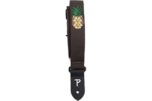 Perris Leathers CWS15EMB-7110 Cotton Ukulele Strap with Embroidered Design- 1.5", Pineapple, Red