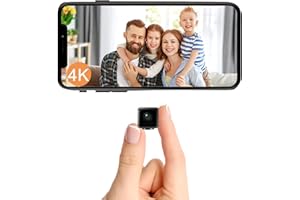 TERURA Mini Camera, 4K WiFi Wireless Camera Micro Portable Nanny Cam with Motion Detection, Cloud & SD Storage, Night Vision, Smart HD Tiny Security Cameras for Home Pet Baby Office Indoor Outdoor