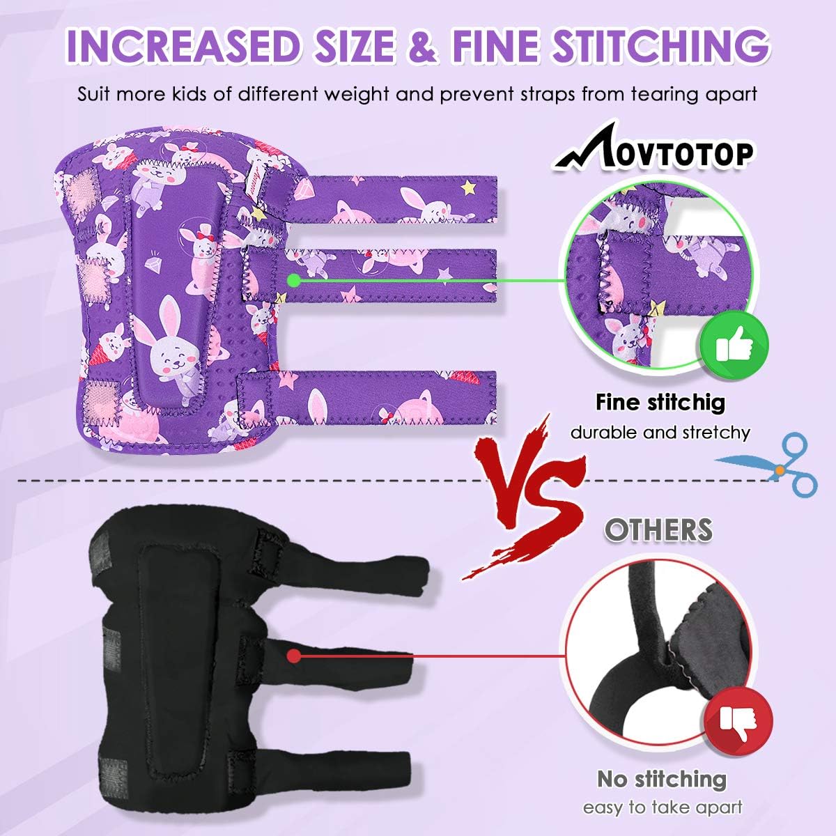 MOVTOTOP Knee Pads for Kids, Soft Kids Knee and Elbow Pads with Gloves Set-Reinforced Stitching Around, Toddler Sports Protective Gear with Mesh Bag for Kids Skateboard Rollerblading Bike Scoote : Sports & Outdoors