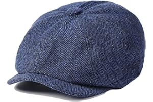 QIABAO Mens Classic Newsboy Flat Cap Gatsby Ivy Cabbie Hat