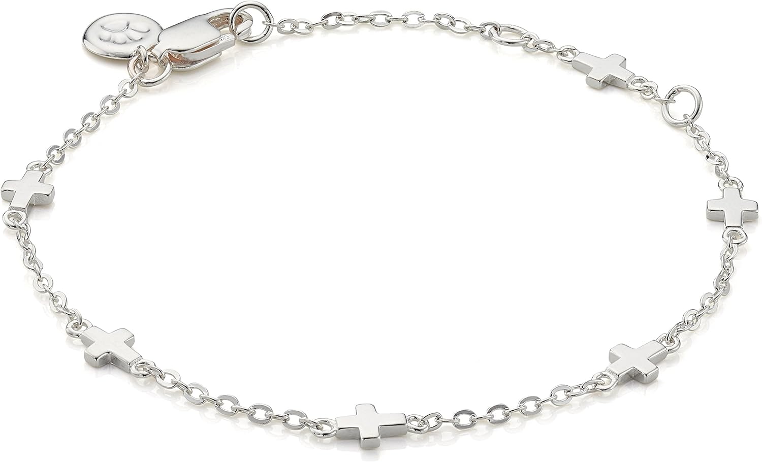 Molly Brown London Girls Sterling Silver Cross By The Inch Bracelet
