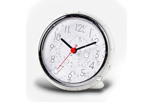 Urwise Shower Clock, Shower Clock Waterproof, Clocks for Bathroom, Silent Non-Ticking, Prevent Mist, with 3 Suction Cups (4 Inches White)