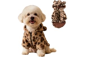 Winter Dog Dress, Dog Warm Coat for Small Dogs, Dog Hoodie Dresses for Chihuahua Yorkie Teacup Pet Coat Dog Outfit (Brown, S)
