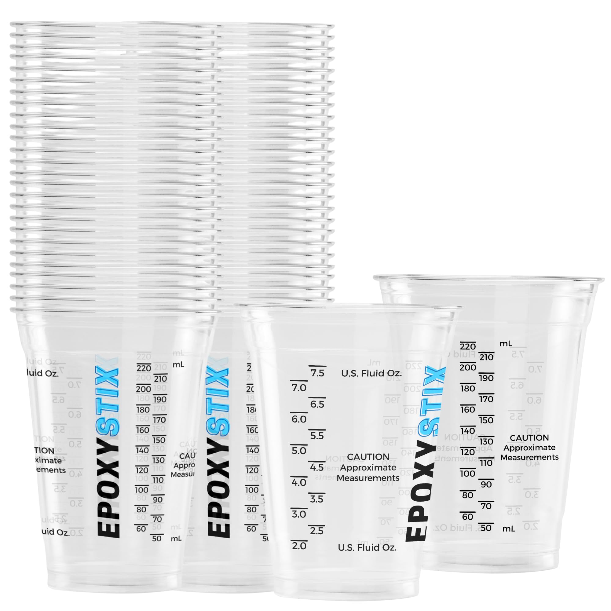 Photo 1 of [Pack of 50] 10oz Disposable Graduated Measuring Cups for Mixing - Measurements in mL and Oz - Multipurpose Reusable Cups for Paint, Epoxy Resin, Stain, Liquid Mixing Cups