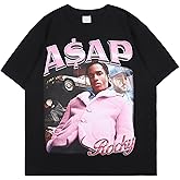 Men's Hip Hop Graphic Print Cotton T-Shirt Fashion Special Design Crewneck Rapper Short Sleeve Tops…