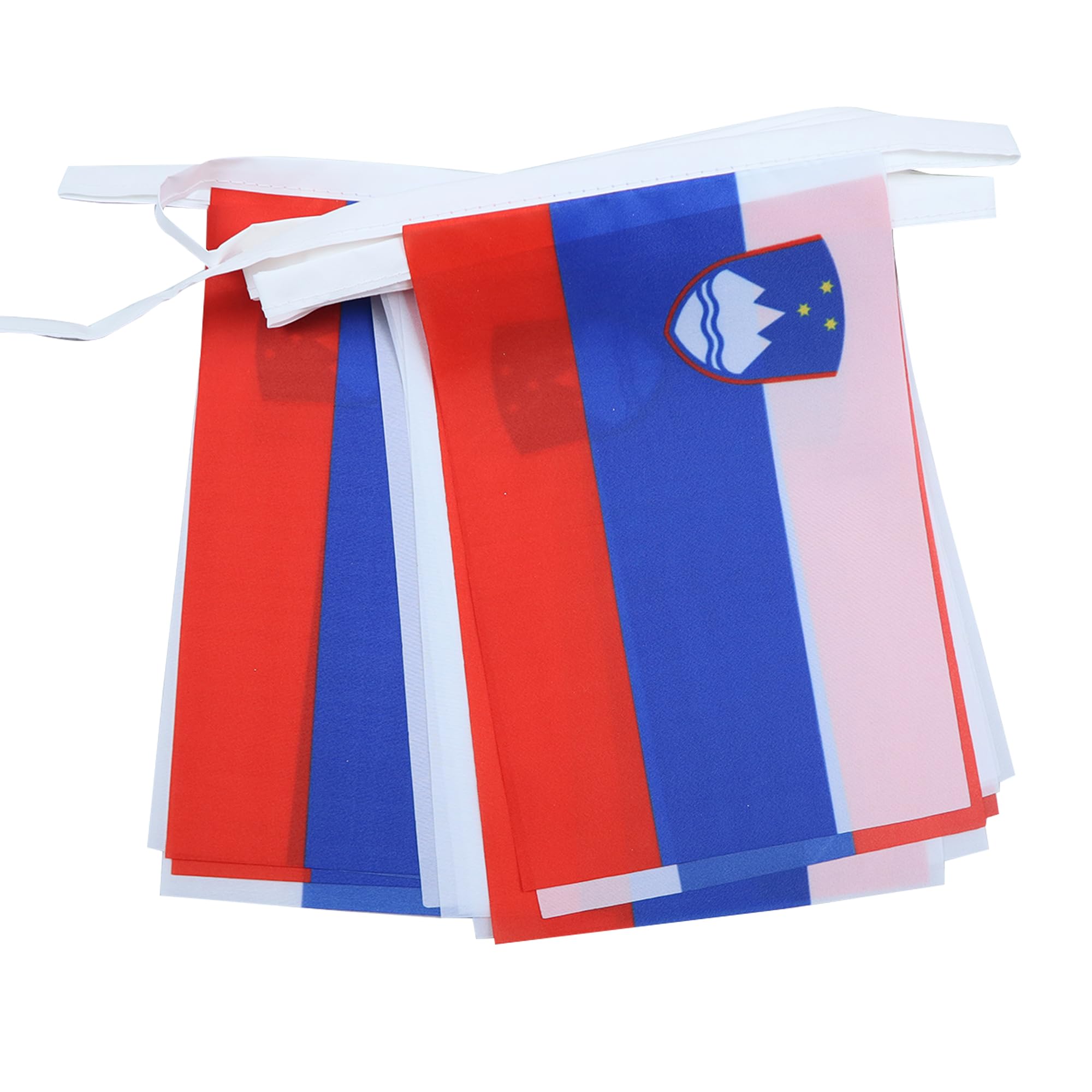 AZ FLAG Slovenia Bunting Flag, 20 Ft Garland with 20 Small Slovenian Flags 8'' x 6'', 100% Polyester String Pennant, 6 meters — image 1