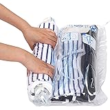 12 Travel Compression Bags, Hibag 12-Pack Roll-Up Space Saver Storage Bags for Travel, Suitcase Size (12-Travel)