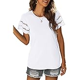 Wiholl Womens Tops Dressy Casual Short Sleeve Shirts Beach Vacation Clothes Summer Outfits