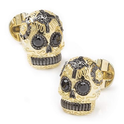 Gold and Black Day of The Dead Skull Cufflinks in Kuwait Whizz
