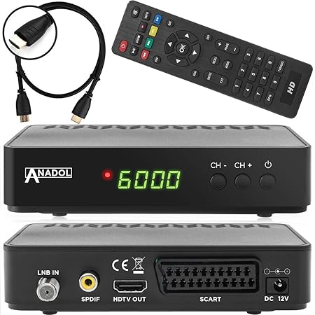 Anadol HD 200 Plus HD HDTV digitaler Satelliten-Receiver (HDTV, DVB-S2, HDMI, SCART, 2X USB 2.0, Full HD 1080p, YouTube) [vor