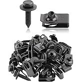 MOTOALL 1/4 Engine Under Cover Body Bolts & Extruded U-Nuts, Splash Shield Guard Body Bolts Bumper Fender Retainer Fastener R