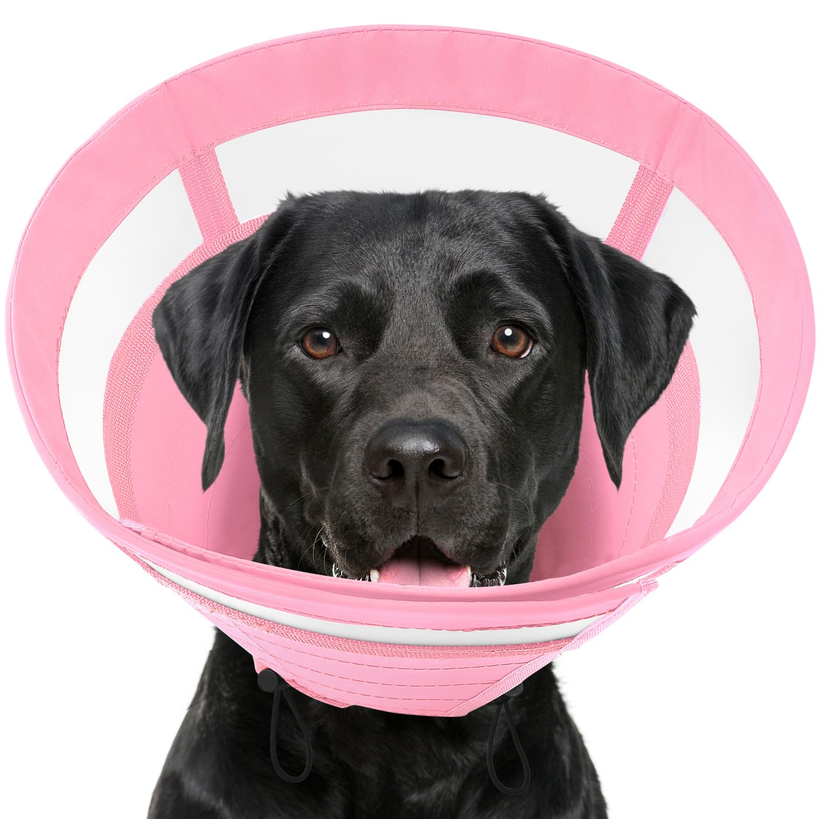 Photo 1 of SAWMONG Dog Cone, Soft Dog Cones for Large Dogs After Surgery, Breathable Pet Cone Collar to Stop Licking, Comfy Elizabeth E-Collar for Dogs Cones Alternative (XL,Pink)