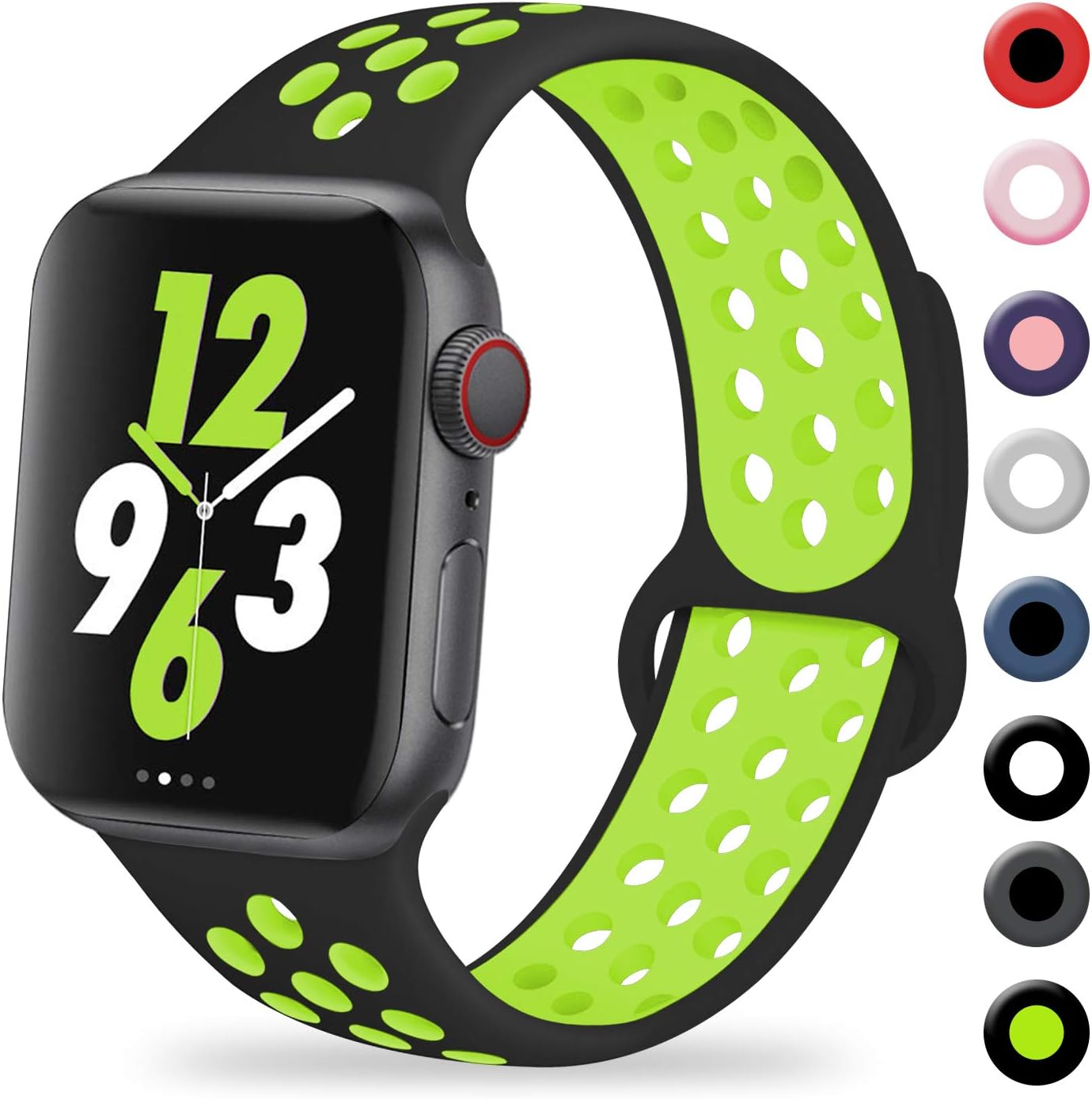 TIMTU Compatible with Apple Watch Band 38mm 42mm 40mm 44mm, Soft Silicone Wristband for Apple Watch Series 4/3/2/1 for Woman and Man
