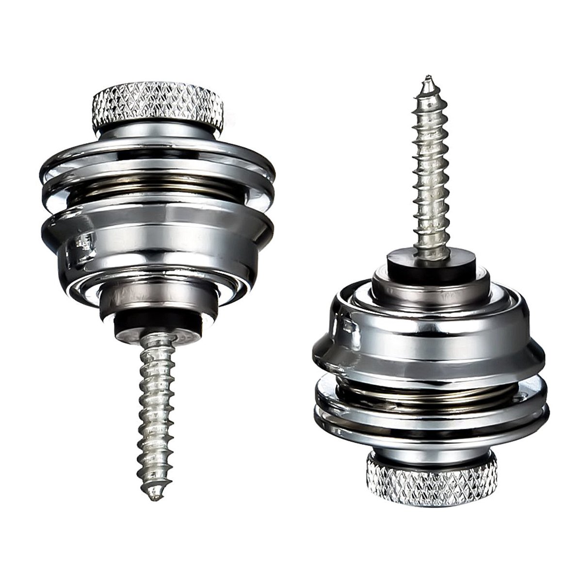 Guitar Strap Locks, PYHOT Security Straplocks/Locking Buttons for Electric/Semi/Acoustic/Bass Silver (2 Pack)