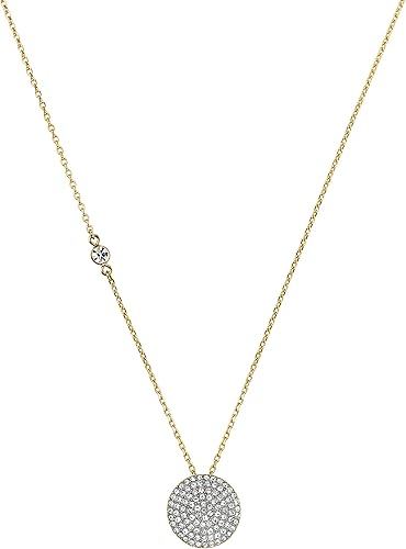 michael kors branded disc necklace